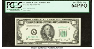 image for: Fr. 2158-L* $100 1950A Federal Reserve Star Note. PCGS Very Choice New 64PPQ....