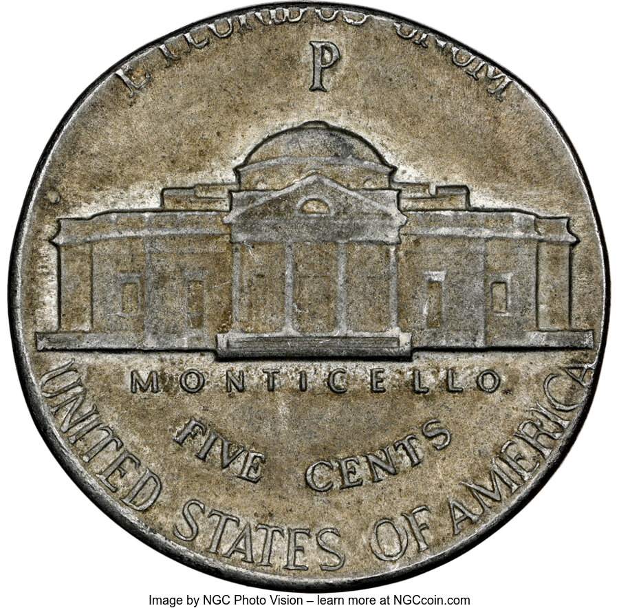 1943-P 5c Silver AU58 CAC thumbnail 2