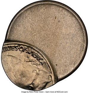 image for: No Date 5C Type Two, Buffalo Nickel -- Struck 65% Off Center -- MS66 NGC....