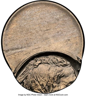 image for: No Date 5C Type Two, Buffalo Nickel -- Struck 65% Off Center -- MS65 NGC....