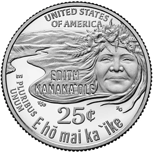 image for: 2023-S Edith Kanakaʻole 25c PR DCAM Clad