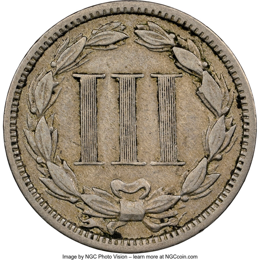 1883 3cN AU50 CAC thumbnail 14