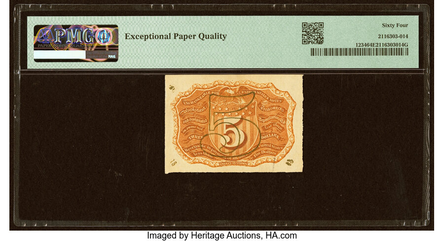  5c Head of George Washington in Bronze Oval Frame (Fr. 1234) thumbnail 18