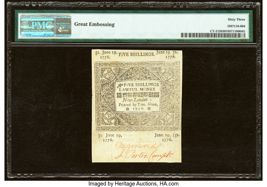 Jun 19, 1776 5s Connecticut (Fr. CT212) thumbnail 14