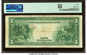 image for: Fr. 834b $5 1914 Red Seal Federal Reserve Note PMG Very Fine 20....