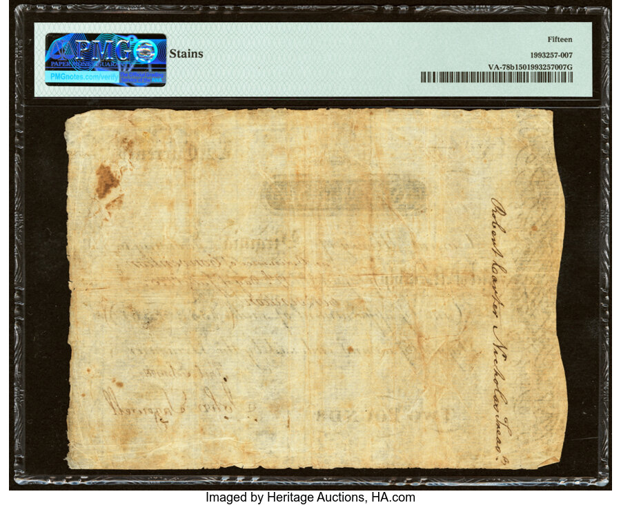 Jul 17, 1775 £2 Virginia, Large Size (Fr. VA78b) thumbnail 12