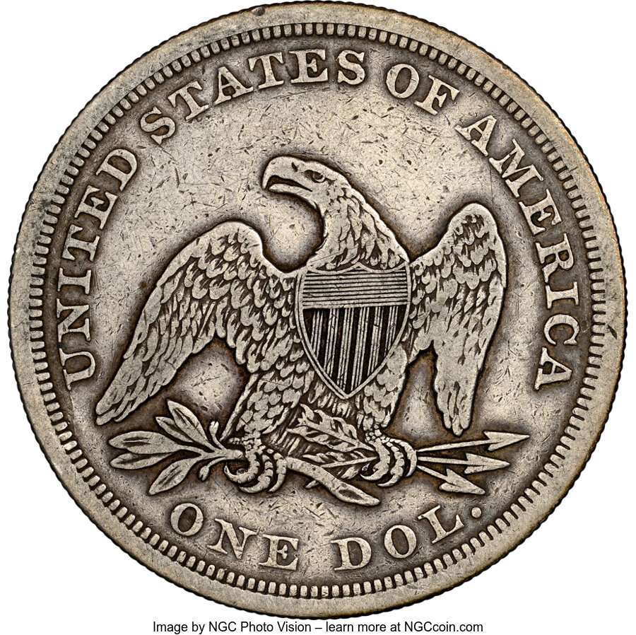 1850 $1 VG10 CAC thumbnail 18