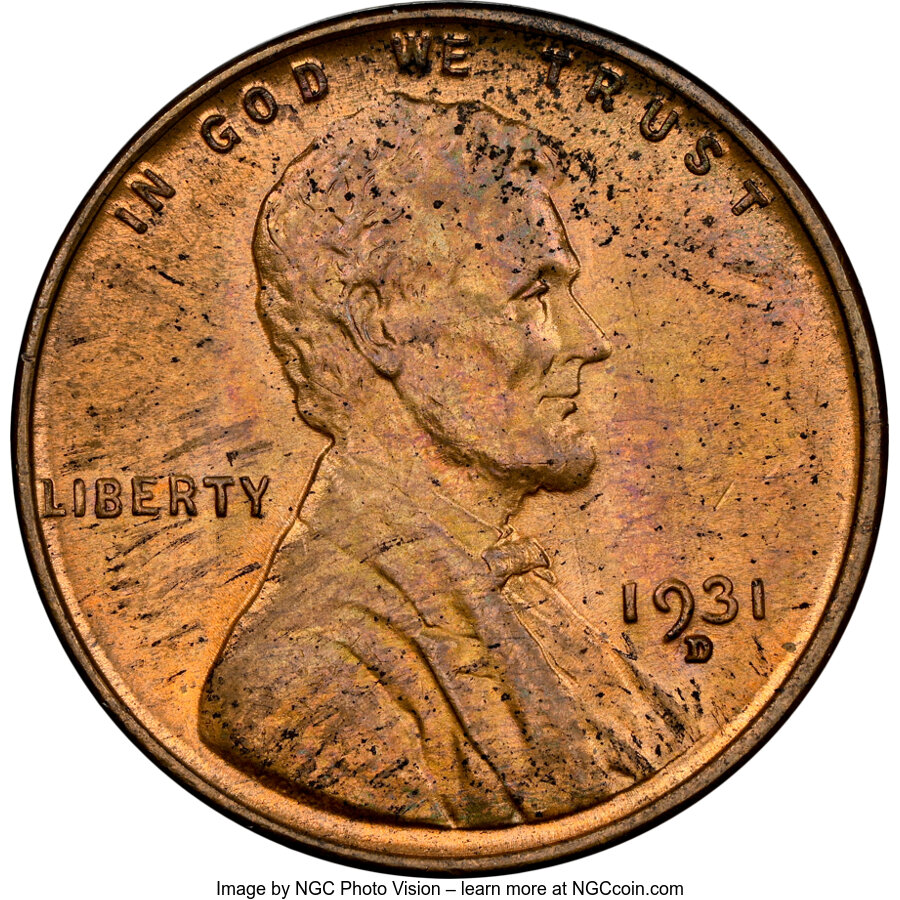 1931-D 1C MS63 Red and Brown NGC. NGC Census: (67/302). PCGS Population: (115/478). CDN: $90 Whsle. Bid for NGC/PCGS MS63. ...