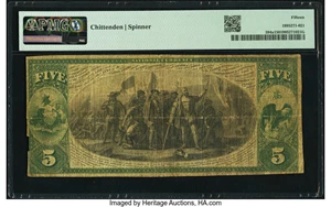 image for: Indiana, PA - $5 Original Fr. 394a The First National Bank Ch. # 313 PMG Choice Fine 15....
