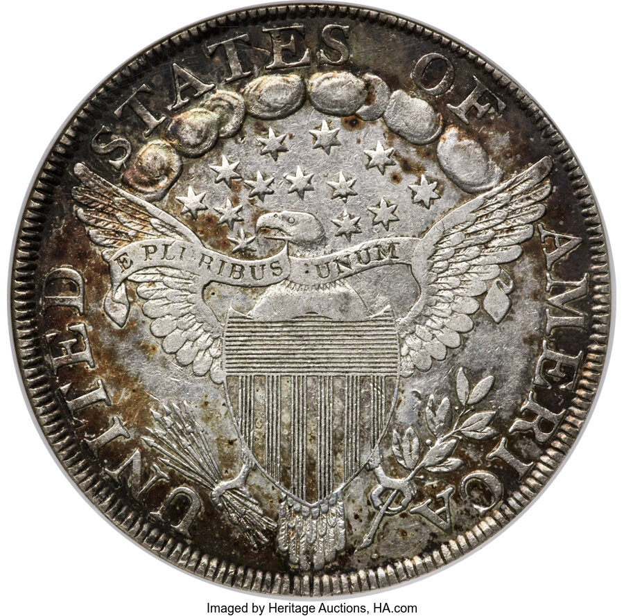 1798 $1  Large Eagle, Pointed 9, Close Date, B-30, BB-116 F15 CAC thumbnail 8
