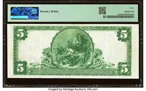image for: New York, NY - $5 1902 Plain Back Fr. 610 The Bank of America National Assoc Ch. # 13193 PMG Extremely Fine 40....