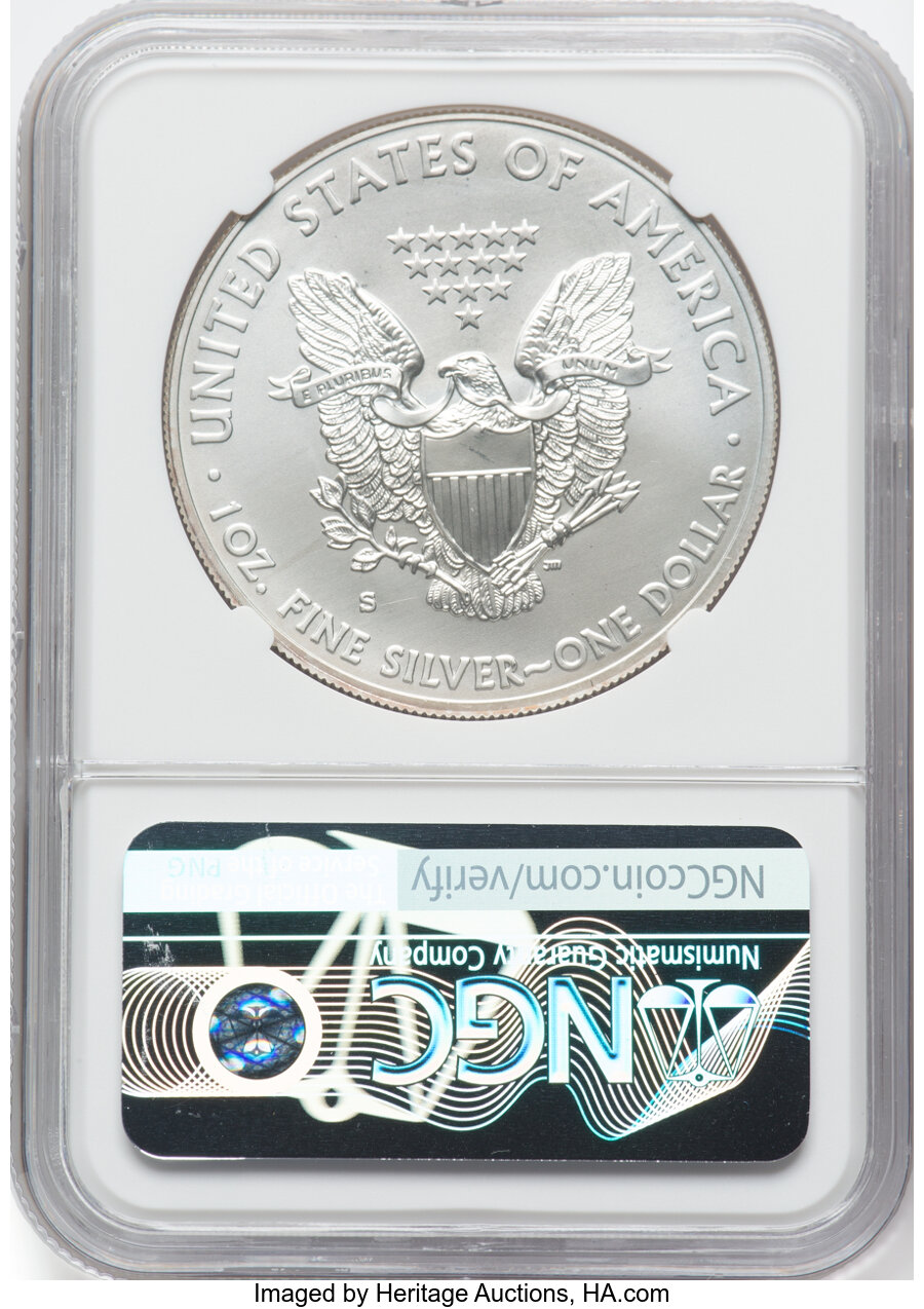 2011-S $1  Silver Eagle, Burnished, 25th Anniversary MS63 thumbnail 9