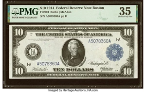 image for: Fr. 904 $10 1914 Federal Reserve Note PMG Choice Very Fine 35....