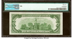 image for: Fr. 2153-L $100 1934A Mule Federal Reserve Note. PMG About Uncirculated 55....