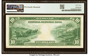 image for: Fr. 931b $10 1914 Federal Reserve Note PMG Choice Uncirculated 63....