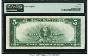 image for: Fr. 282* $5 1923 Silver Certificate Star PMG Very Fine 20....
