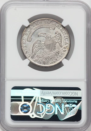 image for: 1833 50C O-105, R.1, MS64 NGC. NGC Census: (1/1). PCGS Population: (1/0). CDN: $2,200 Whsle. Bid for NGC/PCGS MS64. Mintage...