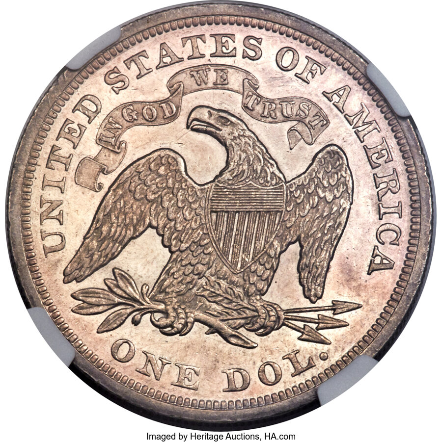 1866 $1 AU50 thumbnail 10