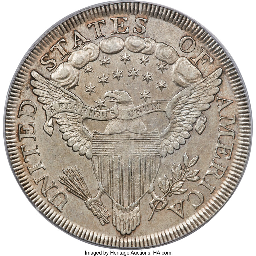 1799 $1  Irregular Date, 15 Stars MS60 CAC thumbnail 8
