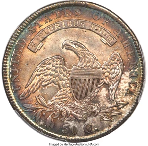 image for: 1834 50C Small Date, Small Letters, O-118, R.4, MS65 PCGS. CAC....