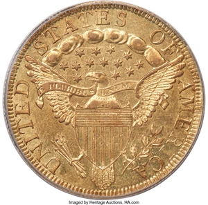 image for: 1798/7 $10 7x6 Stars, BD-2, Low R.6, AU58 PCGS....