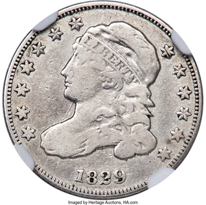 image for: 1829 10C Curl Base 2, JR-10, FS-301, R.5, Fine 12 NGC....