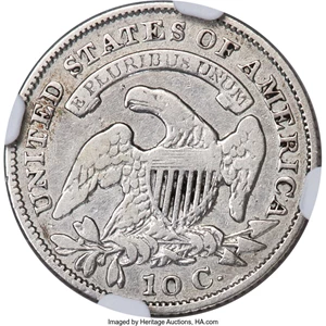image for: 1829 10C Curl Base 2, JR-10, FS-301, R.5, Fine 12 NGC....