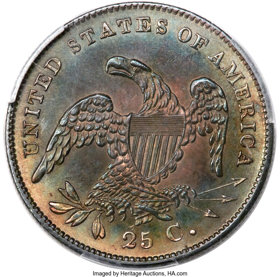 1832 25c B-2 MS65 CAC thumbnail 2
