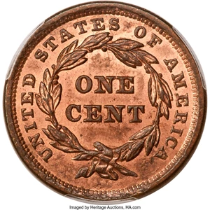 image for: 1842 1C Large Date, N-5, R.3, MS65 Red PCGS....