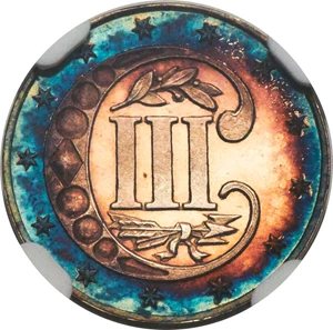 image for: 1865 3CS PR68 Cameo NGC....