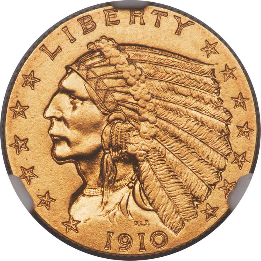 1910 $2 1/2 PR66 NGC. JD-1, R.4. ...