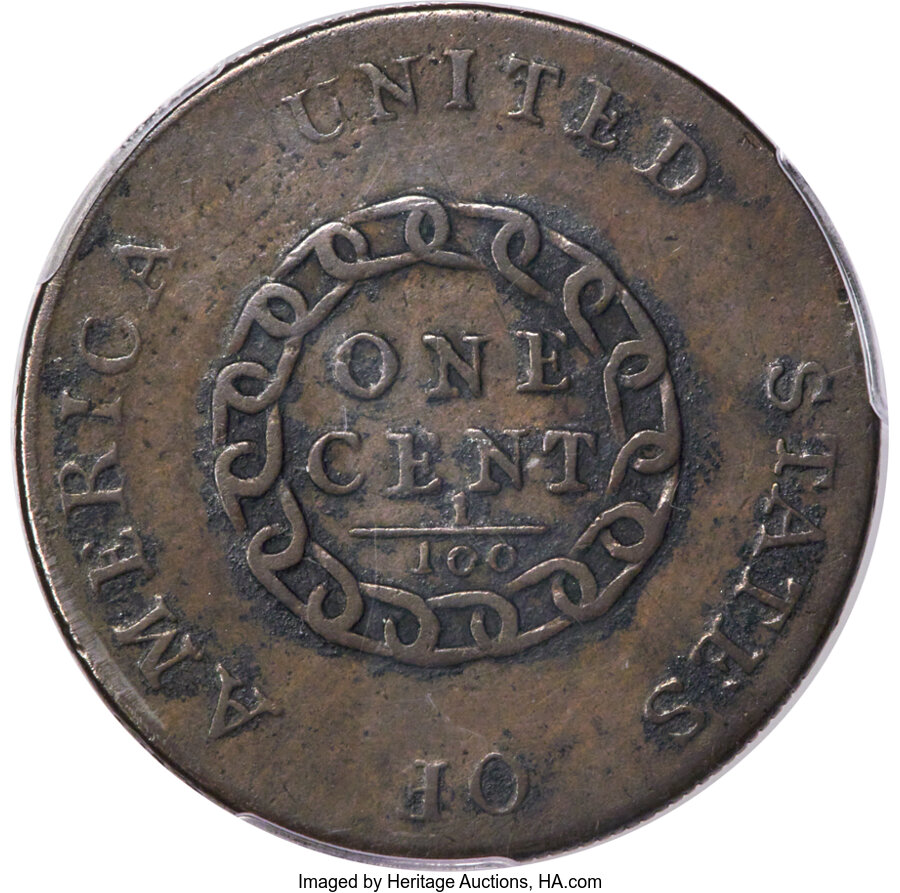 1793 1c Chain, AMERICA, S-2 MS BN VF20 BN thumbnail 2