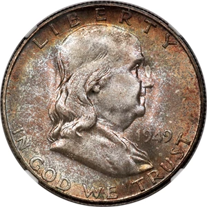 image for: 1949-S 50C MS68 NGC....