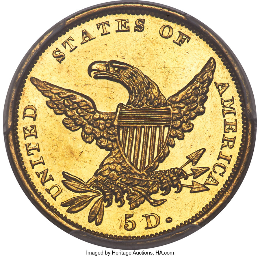 1834 $5  Classic Head, Plain 4 MS PL thumbnail 4