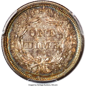 image for: 1840 10C Drapery, F-101, R.3, MS64 PCGS....