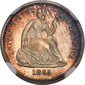 image for: 1865 H10C PR67 Cameo NGC....