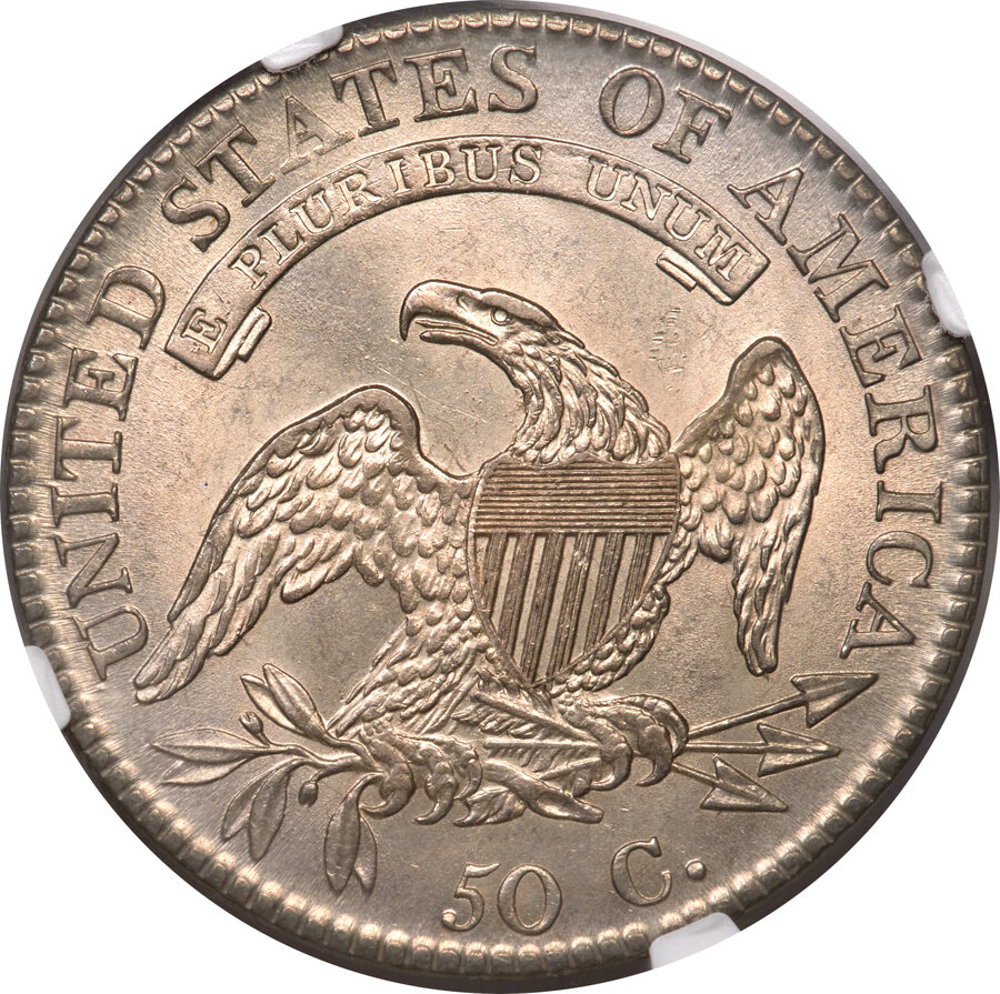 1818/7 50c Large 8, O-101a MS60 CAC thumbnail 3