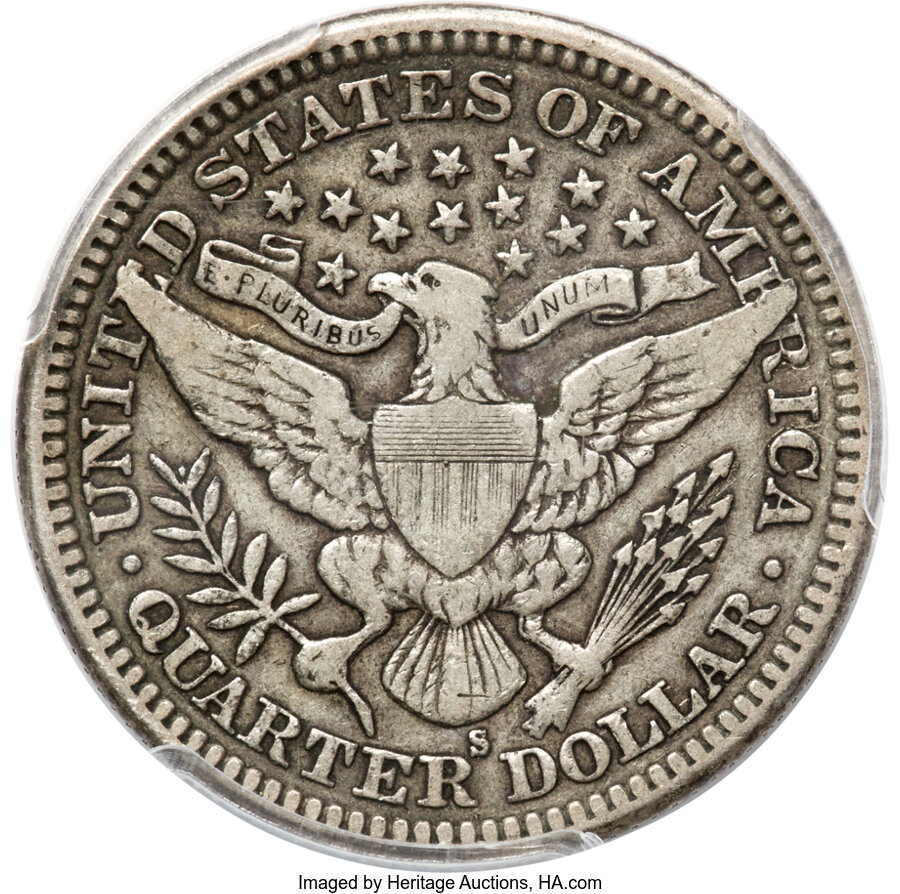 1913-S 25c VF20 CAC thumbnail 2