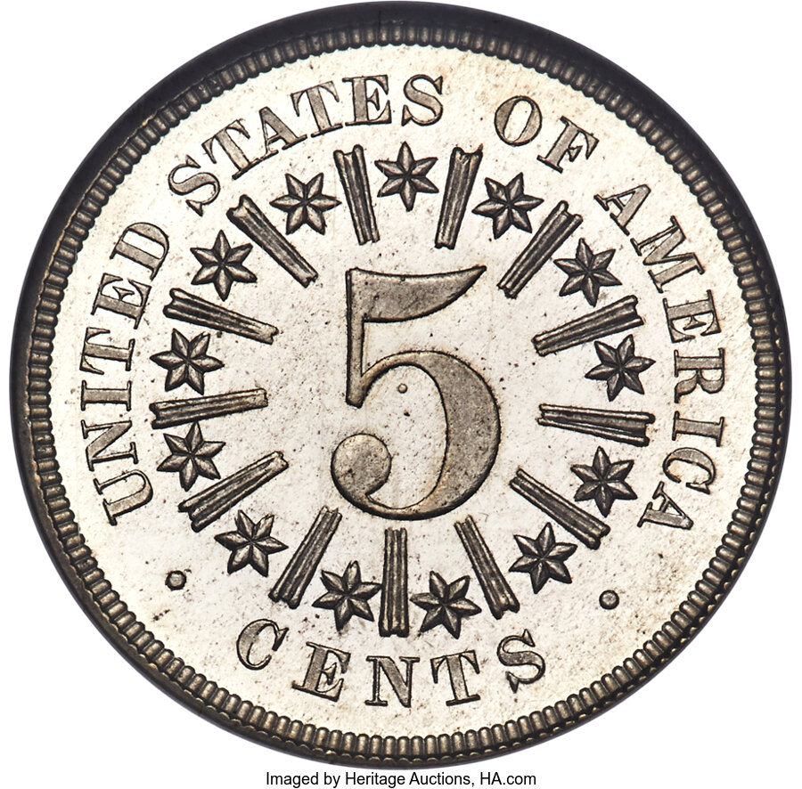 1866 5c Rays PR DCAM PR64 DCAM thumbnail 3