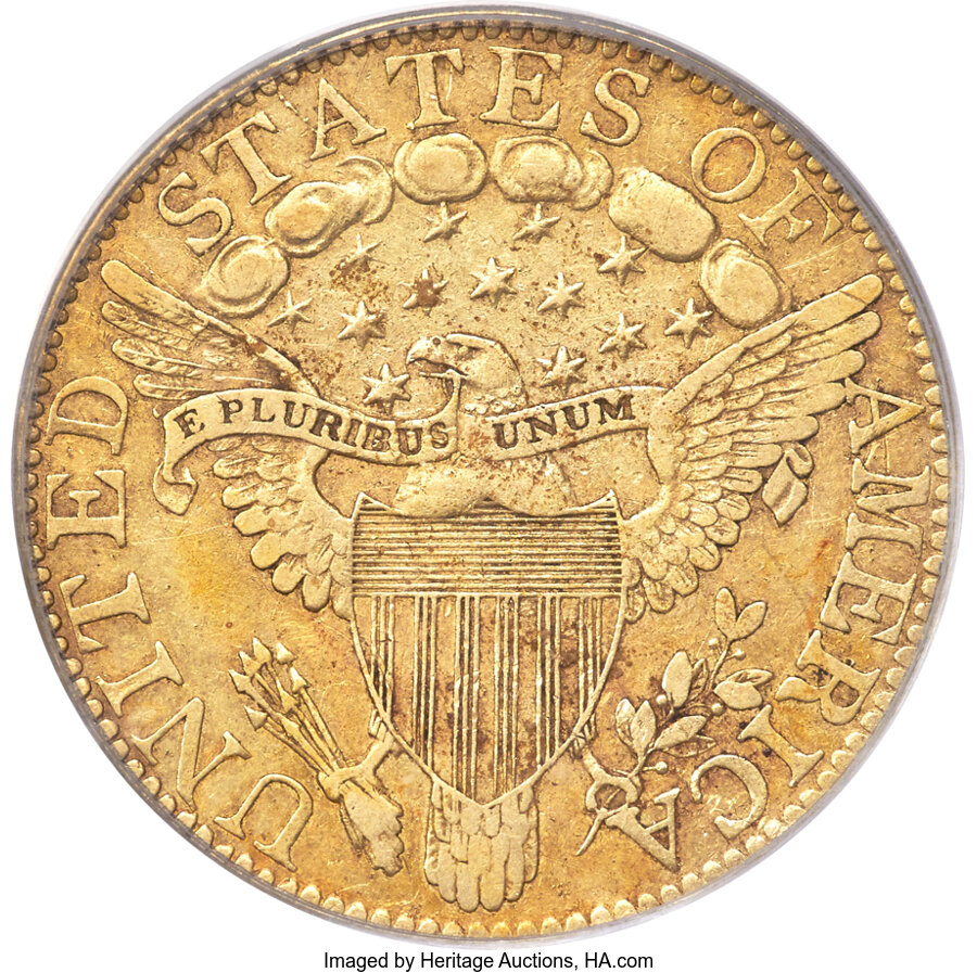 Draped Bust Half Eagle $5  Large Eagle, 1795-1807 [Type] VF35 thumbnail 2