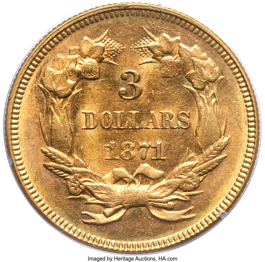 1871 $3 VF25 thumbnail 23