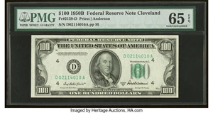image for: Fr. 2159-D $100 1950B Federal Reserve Note. PMG Gem Uncirculated 65 EPQ....