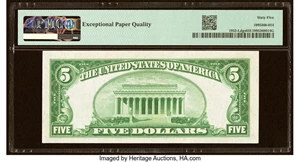 image for: Fr. 1952-L $5 1928B Federal Reserve Note. PMG Gem Uncirculated 65 EPQ....