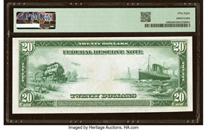 image for: Fr. 1008 $20 1914 Federal Reserve Note PMG Choice About Unc 58....