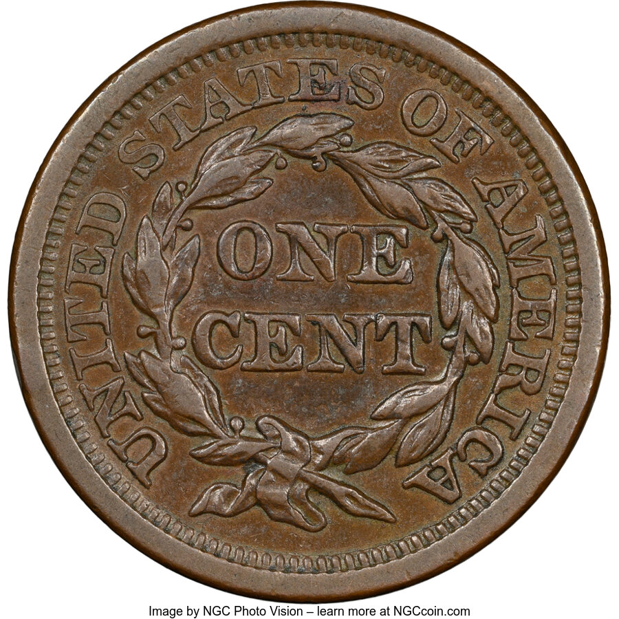 1857 1c Large Date, N-1 MS BN AU53 BN thumbnail 4