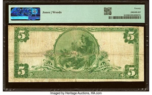 image for: New York, NY - $5 1902 Plain Back Fr. 612 The Brooklyn National Bank Ch. # 13292 PMG Very Fine 20....