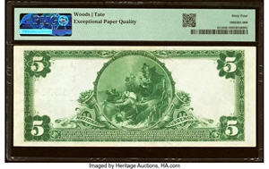 image for: Newton, MA - $5 1902 Plain Back Fr. 611 Newton National Bank Ch. # 13252 PMG Choice Uncirculated 64 EPQ....