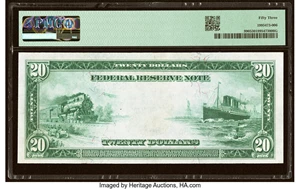 image for: Fr. 990 $20 1914 Federal Reserve Note PMG About Uncirculated 53....
