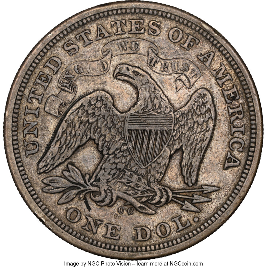 1870-CC $1 VF30 thumbnail 2