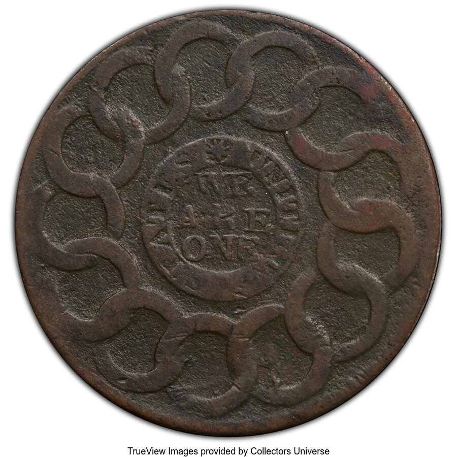 1787 Fugio 1c 4 Cinquefoils, 8-Pointed Stars MS BN AG2 BN thumbnail 8